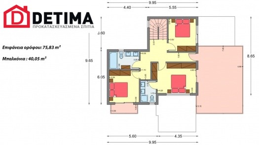 Διώροφη Κατοικία D-188β, συνολικής επιφάνειας 188.66 τ.μ.